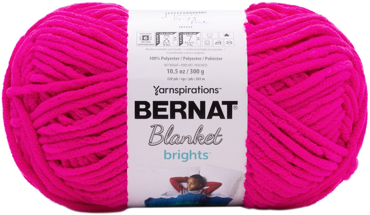 Bernat Blanket Brights Big Ball Yarn-Bright Pink